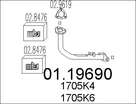 MTS 01.19690 - Tubo de escape parts5.com