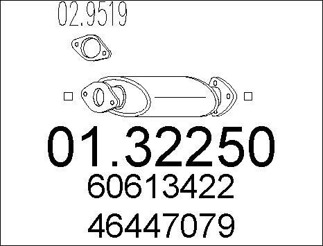 MTS 01.32250 - Toba esapament primara parts5.com