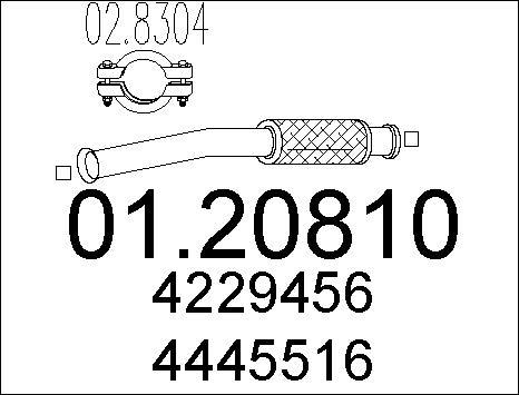 MTS 01.20810 - Teava flexibila, esapament parts5.com