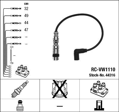 NGK 44316 - Set cablaj aprinder parts5.com