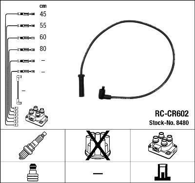 NGK 8480 - Set cablaj aprinder parts5.com