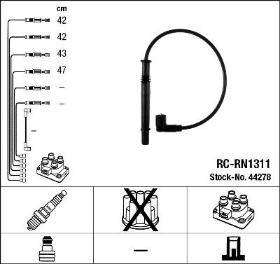 NGK 44278 - Komplet vodova paljenja parts5.com