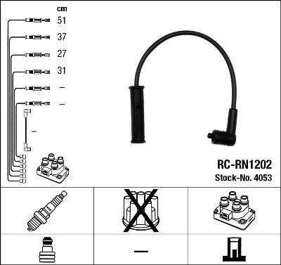 NGK 4053 - Komplet vodova paljenja parts5.com