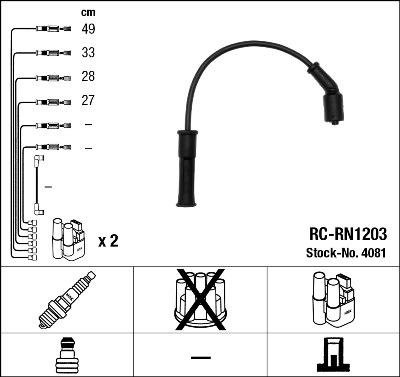 NGK 4081 - Komplet vodova paljenja parts5.com