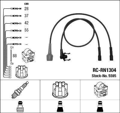 NGK 5595 - Zestaw przewodów zapłonowych parts5.com