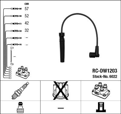 NGK 6022 - Komplet vzigalnih vodnikov az svecke parts5.com