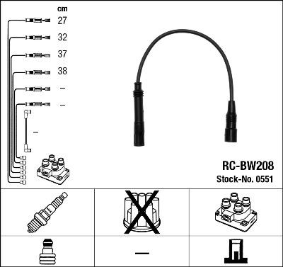 NGK 0551 - Juego de cables de encendido parts5.com