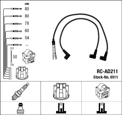 NGK 0511 - Juego de cables de encendido parts5.com