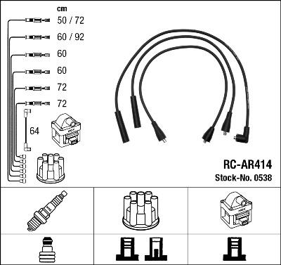 NGK 0538 - Juego de cables de encendido parts5.com