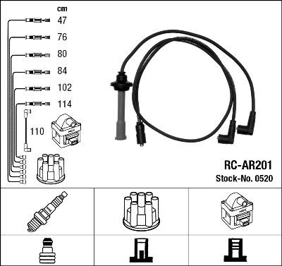 NGK 0520 - Juego de cables de encendido parts5.com
