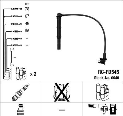 NGK 0640 - Juego de cables de encendido parts5.com