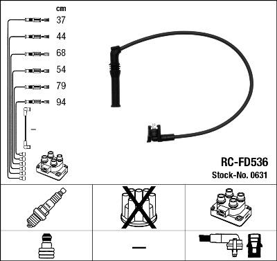 NGK 0631 - Juego de cables de encendido parts5.com