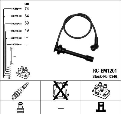 NGK 0346 - Juego de cables de encendido parts5.com