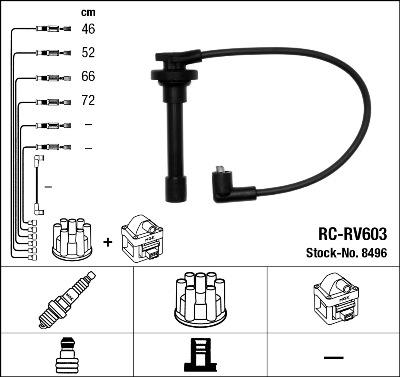 NGK 8496 - Sada zapaľovacích káblov parts5.com