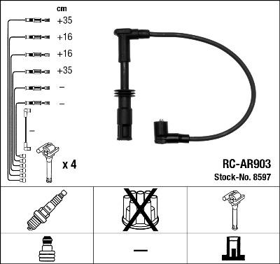 NGK 8597 - Set cablaj aprinder parts5.com