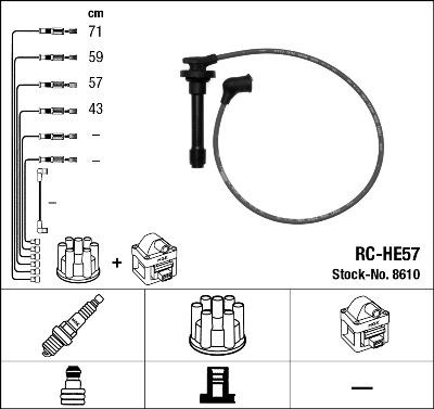 NGK 8610 - Sada zapaľovacích káblov parts5.com