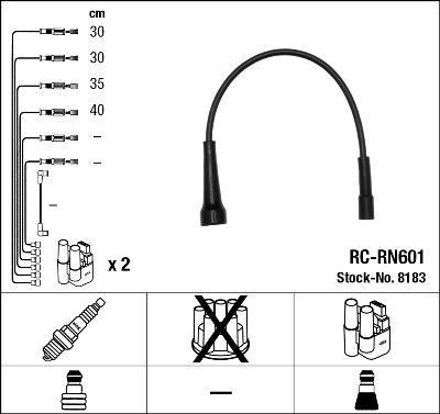 NGK 8183 - Zestaw przewodów zapłonowych parts5.com