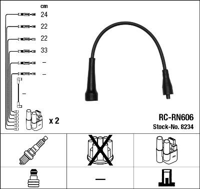 NGK 8234 - Zestaw przewodów zapłonowych parts5.com