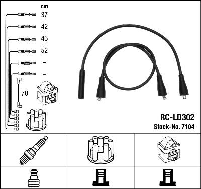 NGK 7104 - Комплект проводов зажигания parts5.com