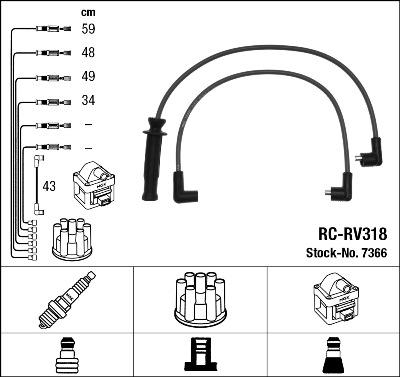 NGK 7366 - Juego de cables de encendido parts5.com