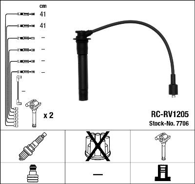 NGK 7706 - Juego de cables de encendido parts5.com