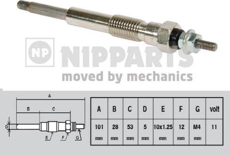 Nipparts J5712016 - Bujía de precalentamiento parts5.com