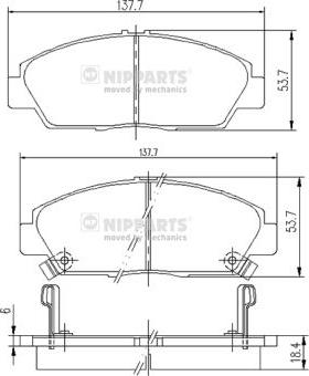 Nipparts J3604037 - Komplet zavornih oblog, ploscne (kolutne) zavore parts5.com