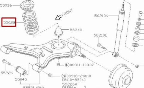 NISSAN 55020-11A05 - Пружина ходовой части parts5.com