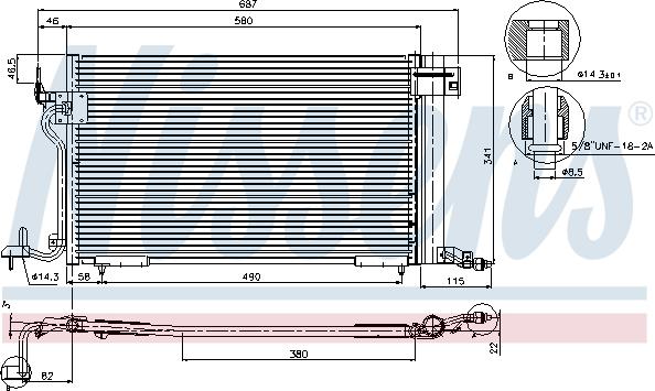 Nissens 94313 - Condensator, climatizare parts5.com