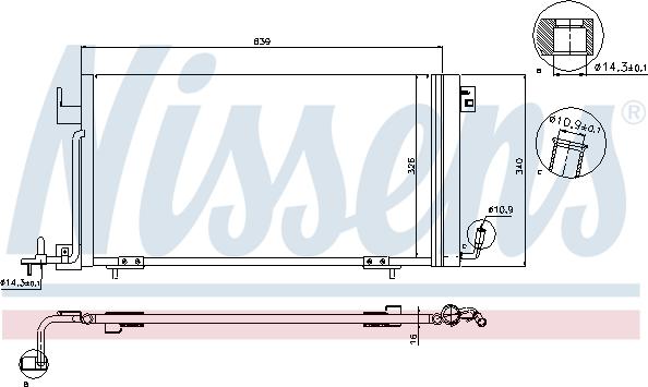 Nissens 94321 - Condensator, climatizare parts5.com