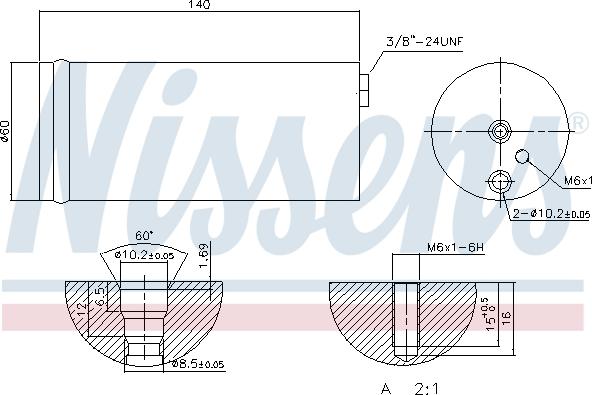 Nissens 95405 - Filtro deshidratante, aire acondicionado parts5.com