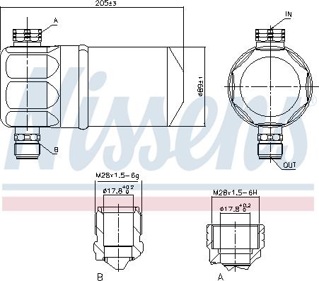 Nissens 95115 - Αφυγραντήρας, σύστ. κλιματισμού parts5.com