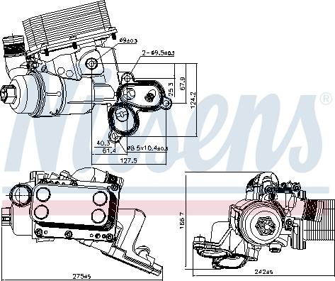 Nissens 90924 - Radiador de aceite, aceite motor parts5.com