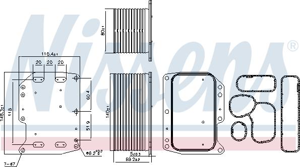 Nissens 90922 - Motor yağ radyatörü parts5.com