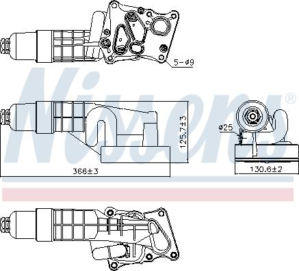 Nissens 91197 - Radiador de aceite, aceite motor parts5.com