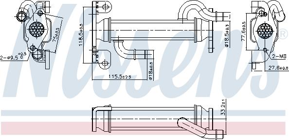 Nissens 989400 - Радиатор, рециркуляция ОГ parts5.com