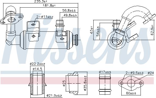 Nissens 989407 - Elemento enfriador, reciclaje gases escape parts5.com