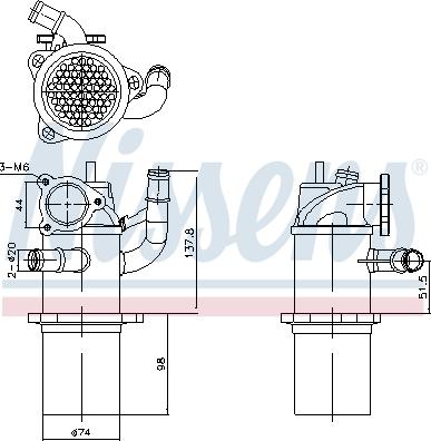 Nissens 989423 - Elemento enfriador, reciclaje gases escape parts5.com