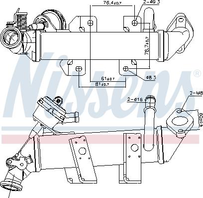 Nissens 989287 - Radiator, recirculare gaze de esapament parts5.com