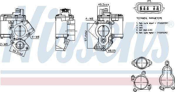 Nissens 98463 - Ventil za recirkulaciju parts5.com