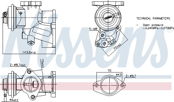 Nissens 98476 - Ventil sustava za recirkulaciju ispušnih plinova parts5.com