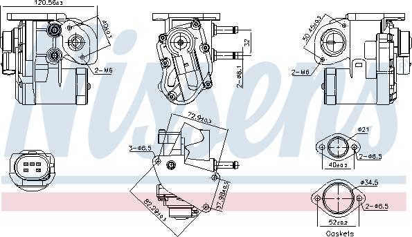 Nissens 98236 - Ventil sustava za recirkulaciju ispušnih plinova parts5.com