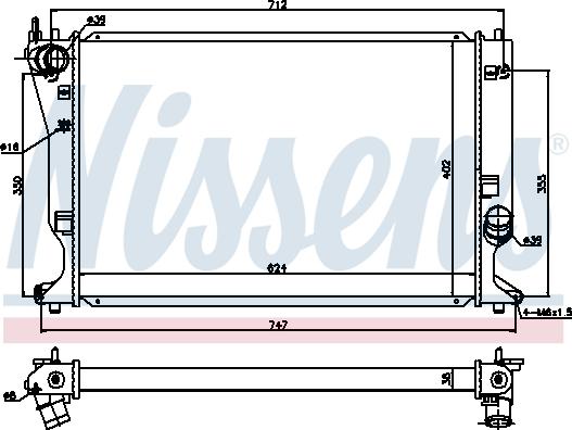 Nissens 64695 - Radiator, engine cooling parts5.com