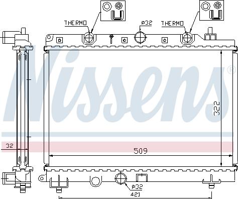 Nissens 64304A - Radiador, refrigeración del motor parts5.com