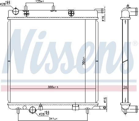 Nissens 606400 - Radiador, refrigeración del motor parts5.com