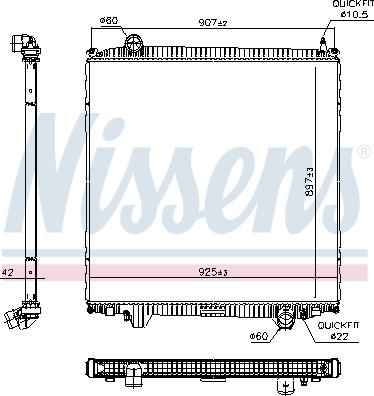 Nissens 606691 - Radiador, refrigeración del motor parts5.com