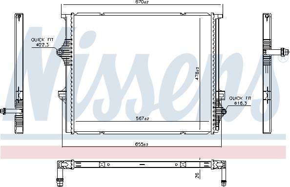 Nissens 606397 - Refrigerador baja temperatura, aire de admisión parts5.com