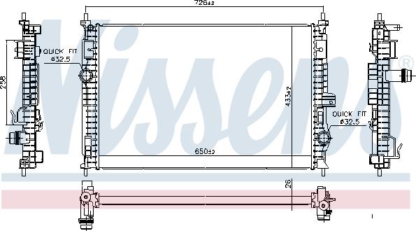 Nissens 606342 - Chłodnica, układ chłodzenia silnika parts5.com