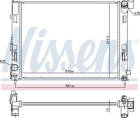 Nissens 606726 - Radiador, refrigeración del motor parts5.com