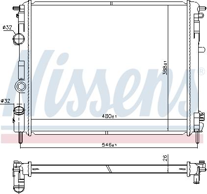 Nissens 607085 - Chłodnica, układ chłodzenia silnika parts5.com